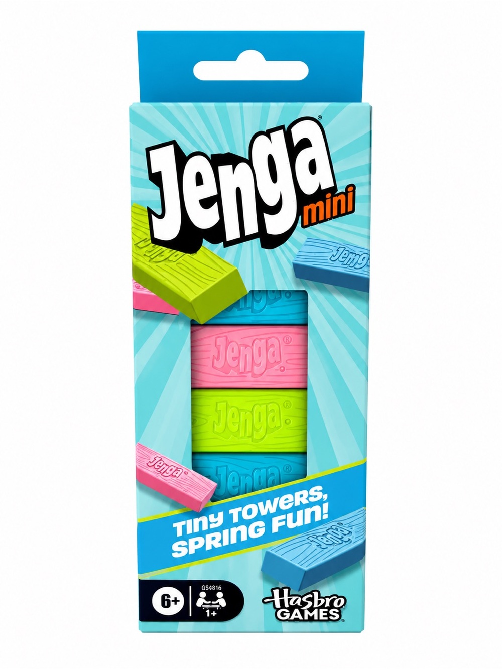 Hasbro Jenga Mini - Pink, Blue, Green